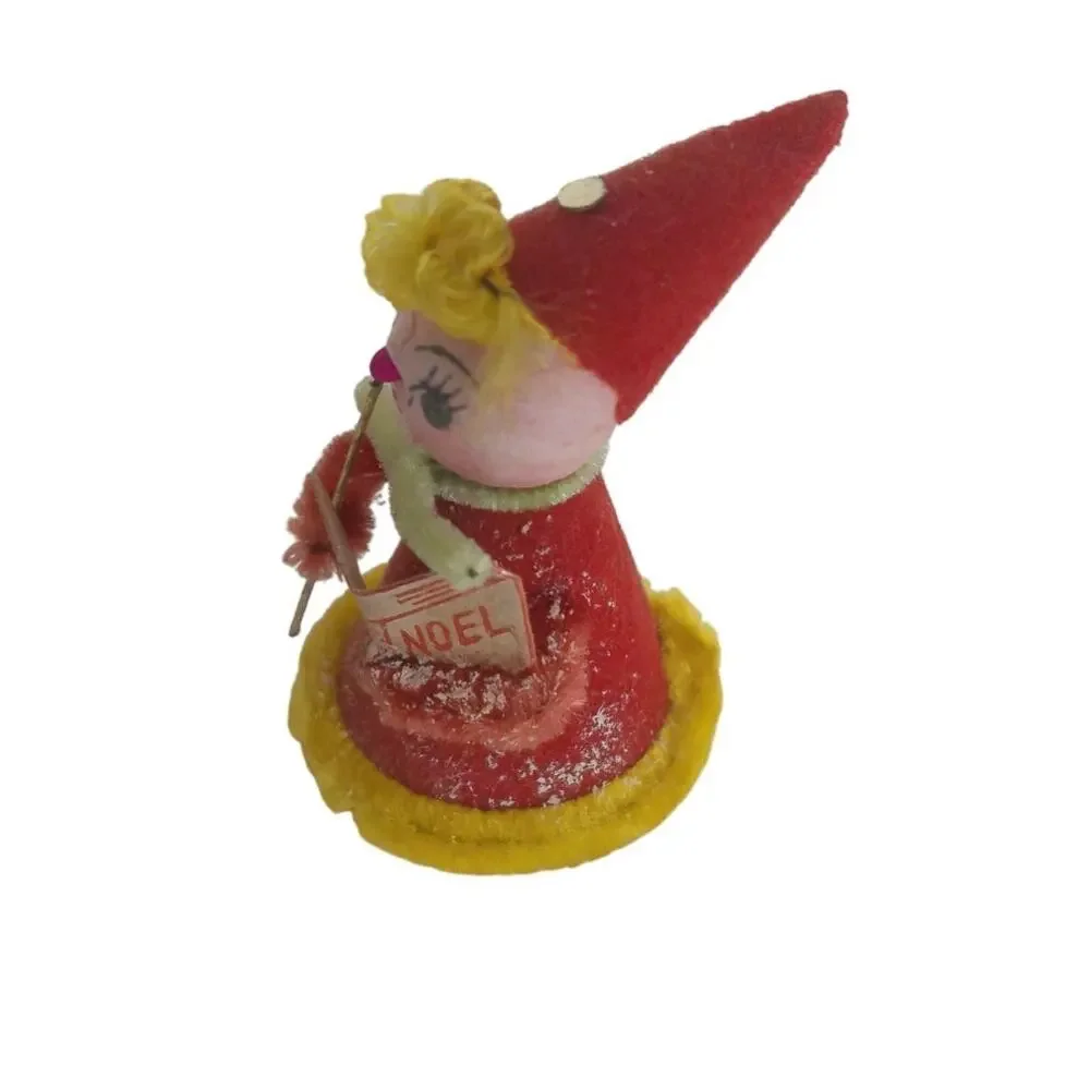 Vintage Shiny Brite Christmas Pixie Band Musical Ornaments Japan Elf Set Of 6